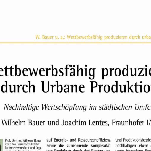 Urban Production as an Approach for Competitive Manufacturing